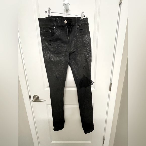 AMIRI Jeans Amiri Mens Black Glitter Ripped Jeans 3 Poshmark